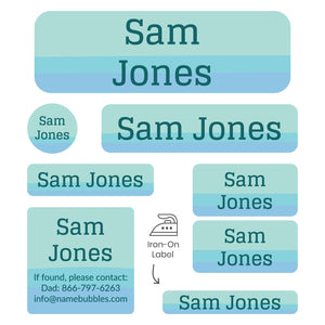 sleepaway camp labels pack ombre blue