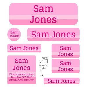 sleepaway camp labels pack ombre pink