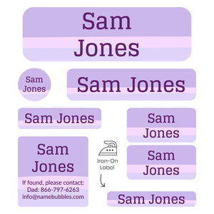 sleepaway camp labels pack ombre purple