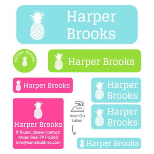 pineapple white sleepaway camp labels pack