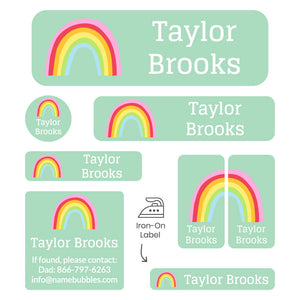 rainbows turquoise sleepaway camp labels pack