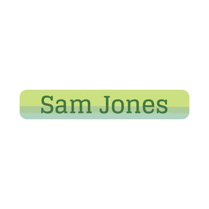 slim rectangle iron on labels ombre green