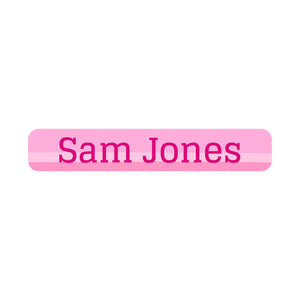 slim rectangle iron on labels ombre pink