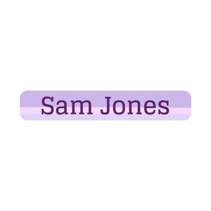 slim rectangle iron on labels ombre purple