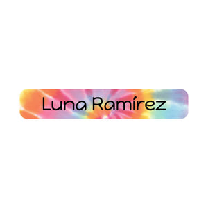 Slim rectangle tie-dye iron-on clothing label