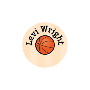 basketball circle iron-on clothing labels