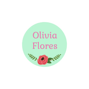 circle clothing labels floral mint