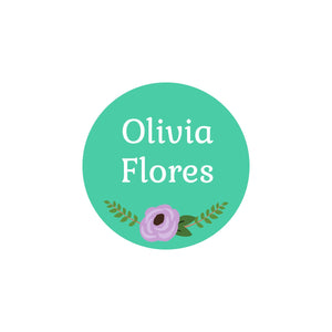circle clothing labels floral turquoise