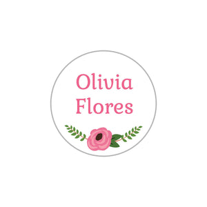 circle clothing labels floral white