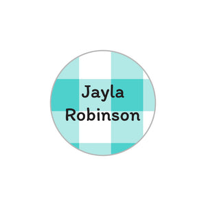 Gingham circle clothing labels