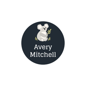 circle clothing labels koala nighttime navy