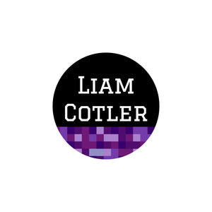 circle iron-on clothing labels pixels purple