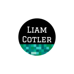 circle clothing labels pixels turquoise