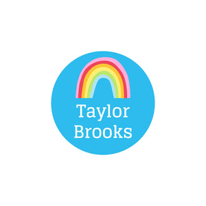 rainbows sky blue circle iron-on labels