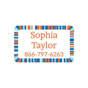 confetti orange splash rectangle iron-on clothing labels