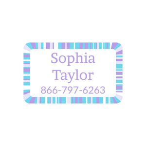 confetti salt water taffy rectangle iron-on clothing labels