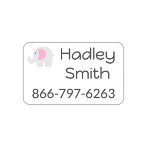 elephant white baby pink contact sticker clothing labels