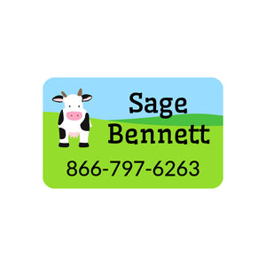 rectangle farm animals iron-on clothing labels