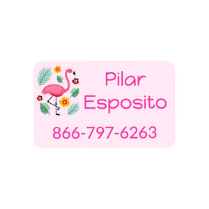 flamingo light pink contact clothing labels
