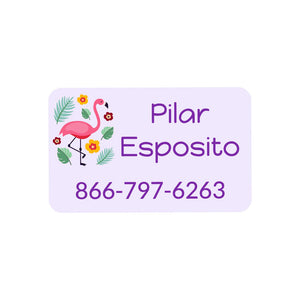 flamingo light purple contact clothing labels
