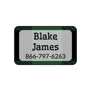 iron-on labels for kids with plaid design