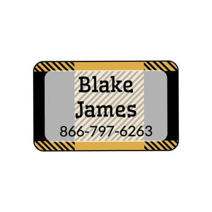 iron-on labels for kids with plaid design