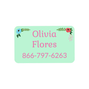 contact stickers for clothing floral mint