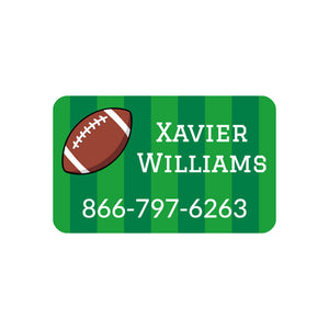 football rectangle iron-on clothing labels