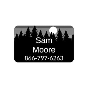 rectangle clothing stickers with forest silhouette and sky design