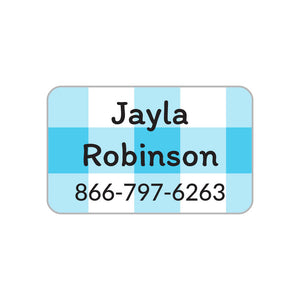 gingham contact clothing labels