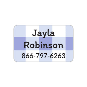 gingham contact clothing labels