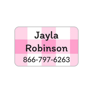 gingham contact clothing labels