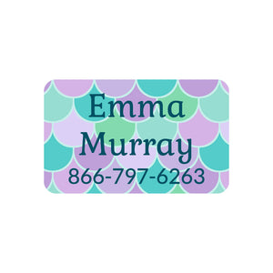 name and contact clothing labels mermaid pattern ariel