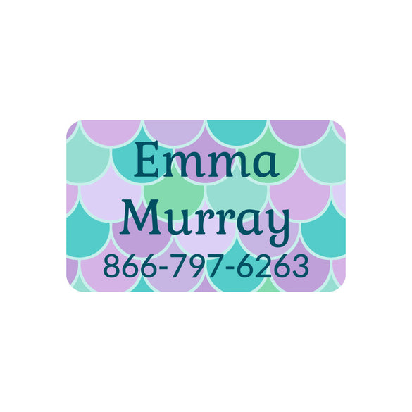 Mermaid Pattern Contact Clothing Labels