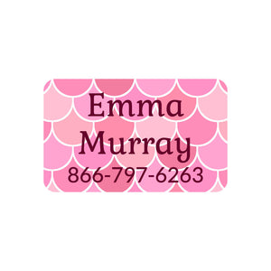 name and contact clothing labels mermaid pattern melody
