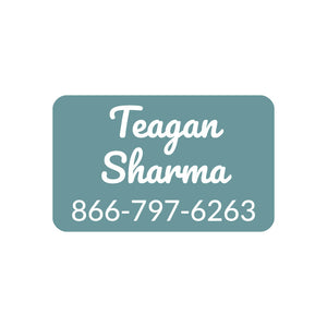 name and contact clothing labels slate blue
