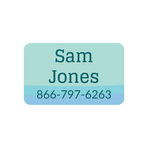 rectangle iron on labels ombre blue