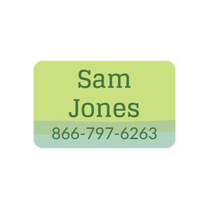rectangle iron on labels ombre green