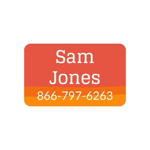 rectangle iron on labels ombre orange