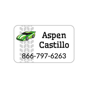 race car green contact clothing labels