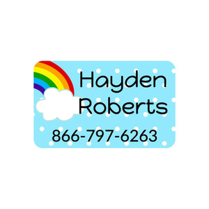 personalized iron-on rainbow labels