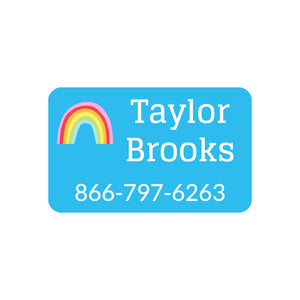 rainbows sky blue contact clothing labels