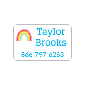 rainbows white sky blue contact clothing labels
