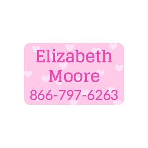 rectangle iron-on clothing labels sweetheart pink