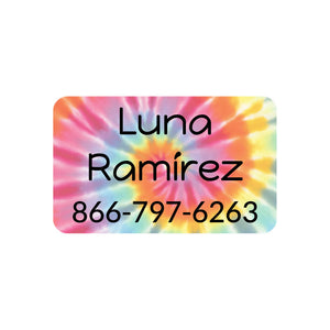 Tie-dye contact clothing labels