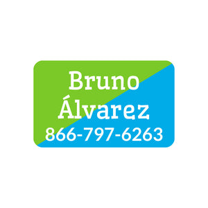two-tone lime green bright blue contact clothing labels