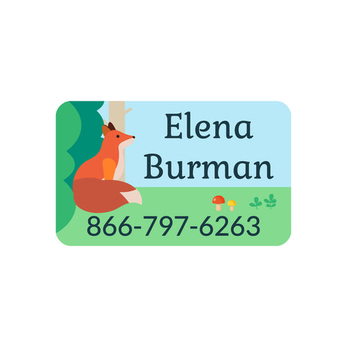 Woodland Animals Contact Clothing Labels Name Bubbles