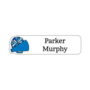 cheer blue small rectangle name labels