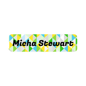 small rectangle name labels crystal prism labradorite