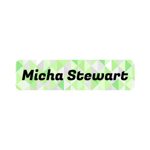 small rectangle name labels crystal prism peridot